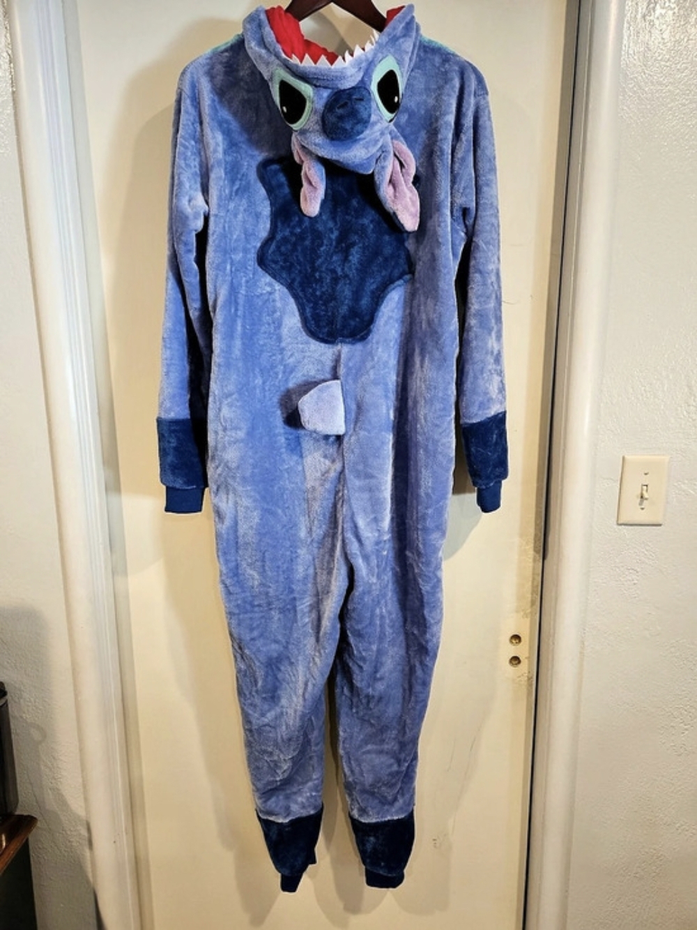 Stitch Hooded One-Piece Pajamas Adult Small